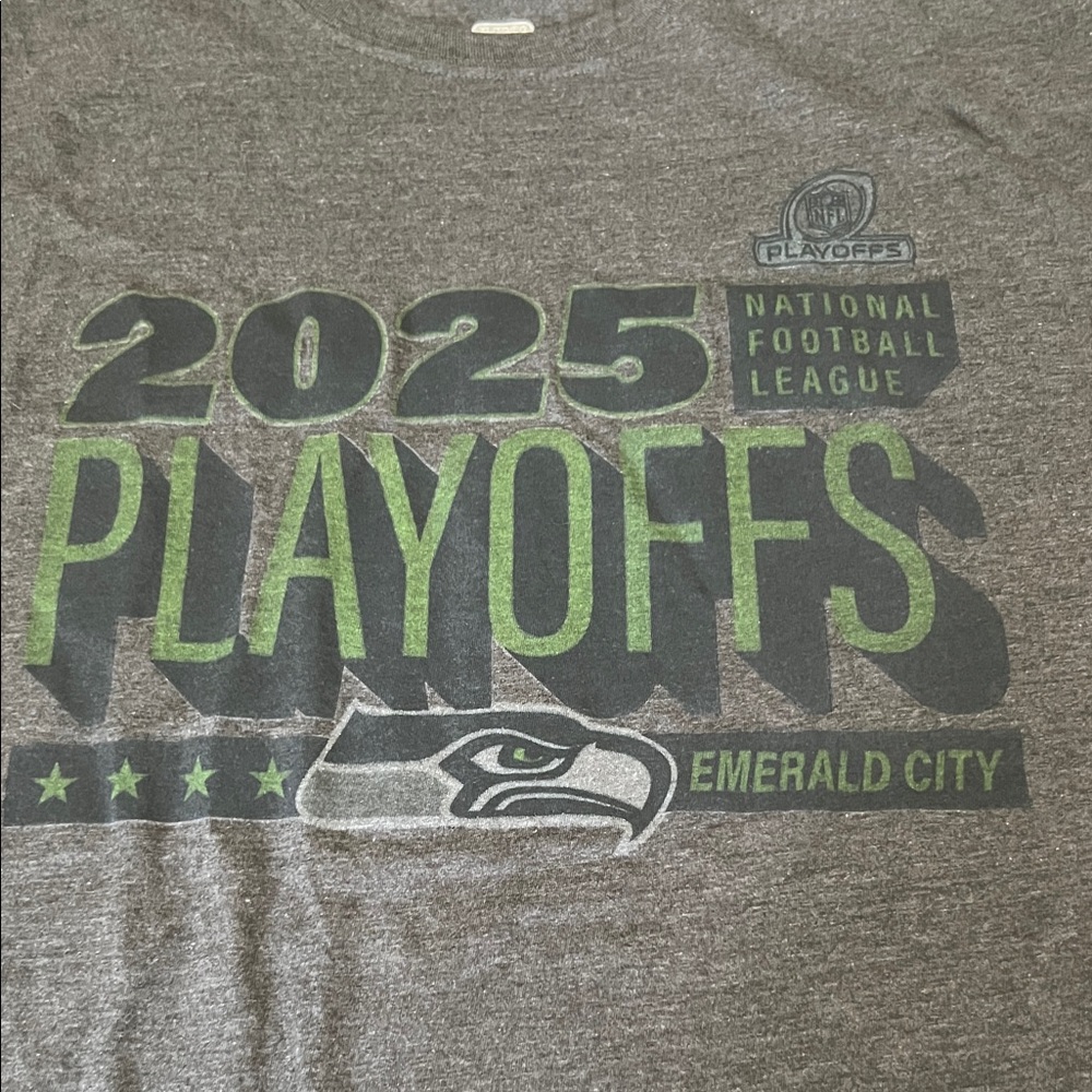 Fanatics Gray & Green 2025 Playoffs Seattle Seahawks Tee